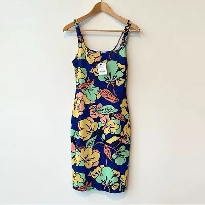 Zara : NWT Tropical Floral Print Midi Bodycon Resortwear Summer Dress : Medium • $35