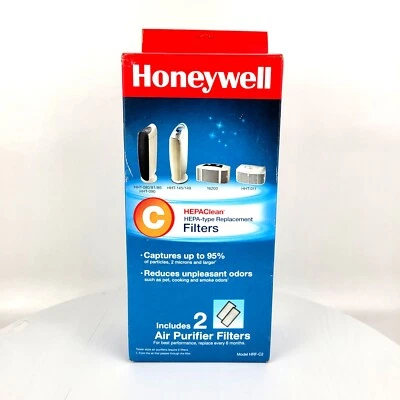 £19.22 • Buy Honeywell Air Purifier Filter C Replacement HEPA Airborne Dust HEPAClean 2 Pack