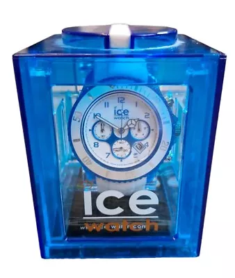 Ice Watch Big Ice-Chrono Party. White & Blue Rubber Strap Watch 53mm Case.  • £80