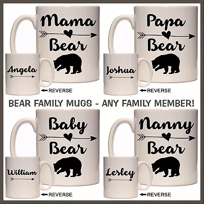 Personalised Mama Bear & Family Mug - Any Name - Papa Baby Nanny - Gift Idea • $20