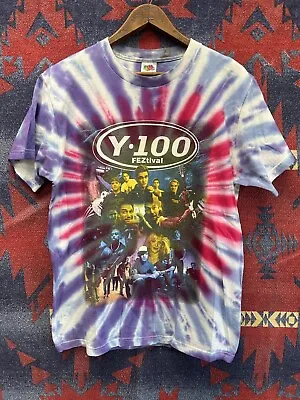 Vintage Y-100 Festival Band Shirt M Tie Dye Beastie Boys Cypress Hill Y2K • $99.99