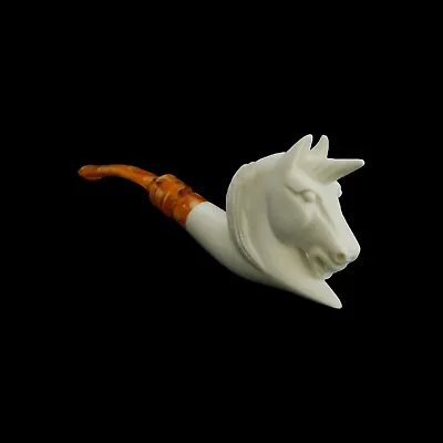 Unicorn Horse Meerschaum Pipe Hand Carved Smoking Tobacco W Case  MD-230 • $159.41