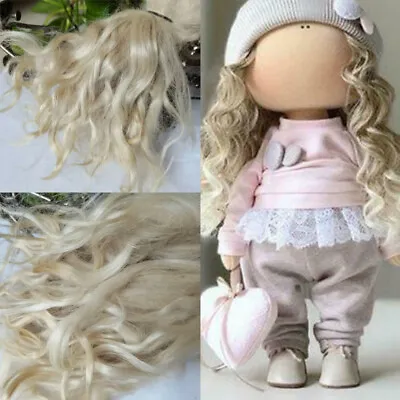 £5.99 • Buy 20cm Natural Mohair Doll Wigs Reborn Baby Long Hair Premium Toy Dolls Making DIY