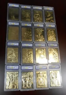 16 Star Wars 23 Kt Karat Gold Card R2D2 Darth Vader SOLO Graded GEM MINT 10 • $250