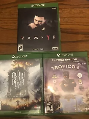 Xbox One Game Lot Frost Punk Tropico 6 Vampyr • $15