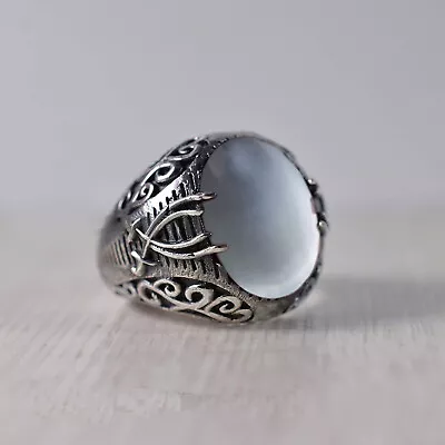 Solid 925 Sterling Silver Natural Gray Moonstone Gemstone Partywear Mens Ring • $46.25