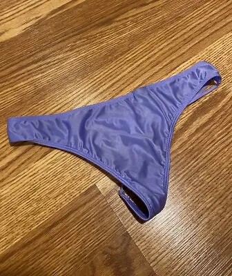 Victorias Secret Women’s V String Thong Panty Purple Bows Silky NWOT • $14.99