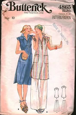 4865 Vintage Butterick SEWING Pattern Misses Dress Tunic Pants Casual OOP Sew 10 • $9.99