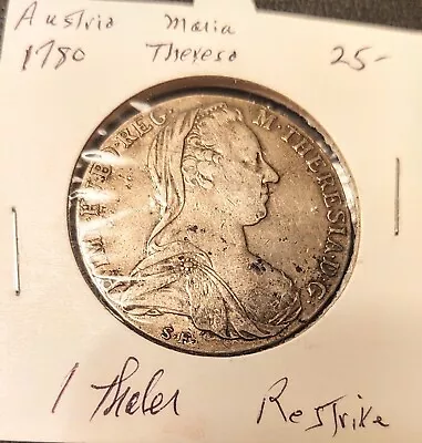 (1780)-SF Maria Theresa Thaler Silver Restrike  • $21.50