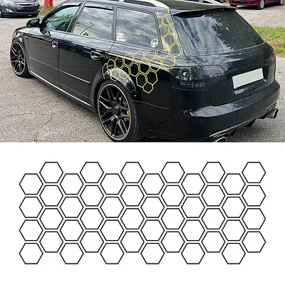 Car Body Waist Line Sticker Honeycomb Graphic Decor Hexagon Decal Accessories • $21.50