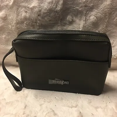 NEW Missoni Dark Olive Green ￼Silver Hardware Missoni Logo Pouch Bag/Wristlet • $28.50