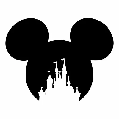 5.5  MICKEY MOUSE CASTLE Vinyl Decal Sticker Car Window Laptop Disney Disneyland • £3.79