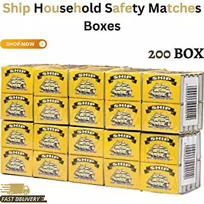 Ship Matchbox Sharp Ship Safety Matches Candles Camping Cooking Match 200 Boxes • £12.99