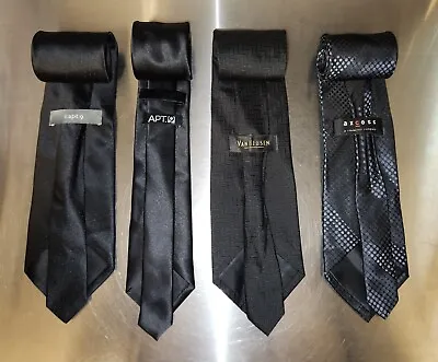 Designer Tie Lot Of 4 Black Silver Blue Van Heusen Axcess Apt9 • $20