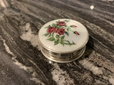 £395 • Buy Edwardian Solid Silver & Guilloche Enamel Box