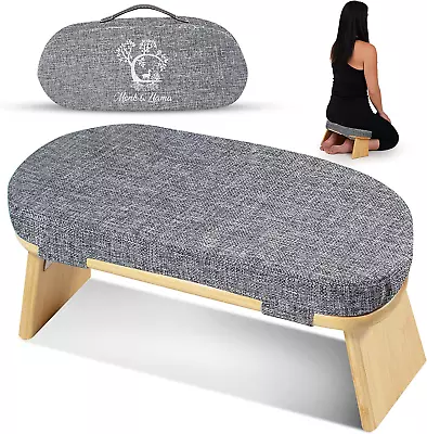 Meditation Bench - Foldable Ergonomic Bamboo Kneeling Stool— Perfect Seiza Ben • $66.99