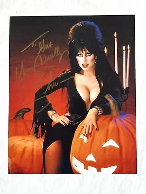 Elvira Original Hand Signed Autographed 8X10 Halloween Pumpkin Photo • $55