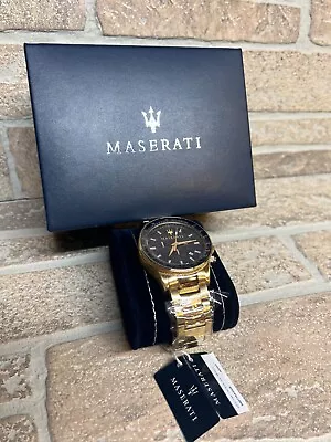 Maserati R8873640008 Men's Sfida Chronograph Gold Tone Bracelet Wrist Watch • $199.99