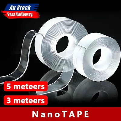 Multi-Function Nano Tape Transparent Reusable Traceless Fixed Double Side AU • $8.99