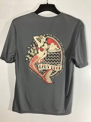 SOUTH FLORIDA DIVING HQ Men’s M T-Shirt Lady Luck Mermaid Graphic Pompano Beach • $17.99