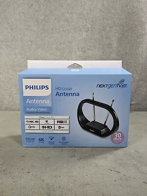 Philips HD Loop Antenna 4K Ready 30 Mile Range Audio/Visual Rabbit Ears • $14.98