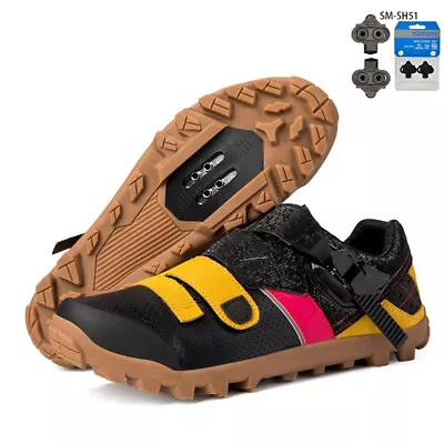 Men MTB Bike Shoes Breathable Cycling Shoes With SPD Cleats Road Cycle Sneakers • $65