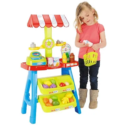 Toy Market Stall Toyrific Shop Play Kids Plastic Food Grocery Accessories 30pcs • £33.50