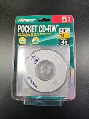 Memorex Pocket CD-RW 8cm Rewritable 210 MB 24 Minute 4x Multi Speed 5 Pack • $9.95