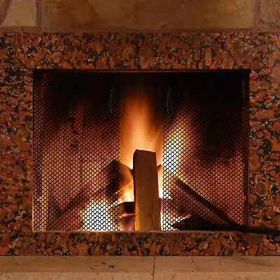 $37 • Buy 2pcs Fireplace Mesh Screen Curtain 22'' High, Two 24  Wide Panels, Black Matte