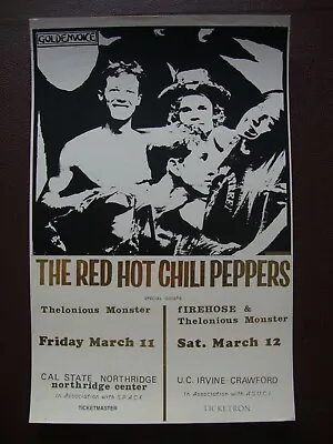 Original 1988 Red Hot Chili Peppers Irvine Northridge Concert Poster • $1000