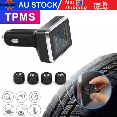 TPMS Wireless Car Tire Tyre Pressure Monitor Monitoring System + 4 Sensors AUS • $35.99