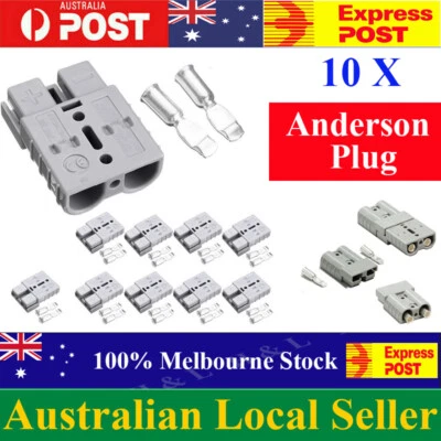 $11.95 • Buy 10 X Anderson Style Plug Connectors DC Power Tool 50 AMP 12-24V 6AWG AU