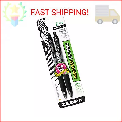 Zebra Pen Z-Grip Retractable Ballpoint Pen Medium Point 1.0mm Black Ink 2-Co • $2.90