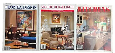 Lot Of 3 Interior Design Vtg Magazines 90s Architectural Digest Florida Design • $16.95