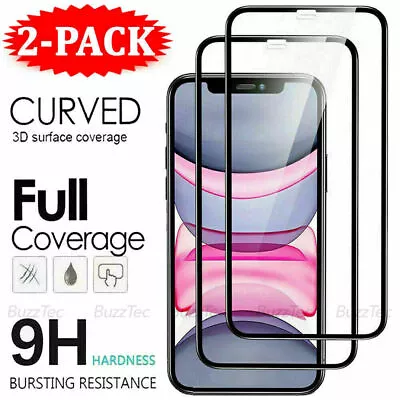 Full Cover Screen Protector For IPhone XR 11 12 13 14 15 Pro MAX Tempered Glass • £3.49