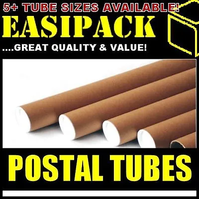 50 X A1 Postal Cardboard Poster Tubes 50.8 X 640mm (2  X 25 ) + End Caps • £31.90