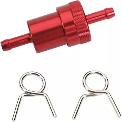 Emgo Anodized Aluminum Motorcycle Reusable Fuel Filter Red 5/16  • $15.95