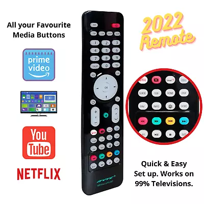 Universal Remote TV Control For All Devices Perfect Replacement Controller HD • £4.95