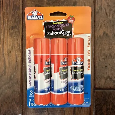 Elmer's Giant Glue Sticks (3 Pack) 2.31 Oz Washable Disappearing Purple • $5.97