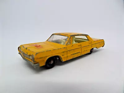 Vintage Matchbox Lesney Chevy Impala Sedan Yellow Taxi #20 1965 - LOOSE • $12.49