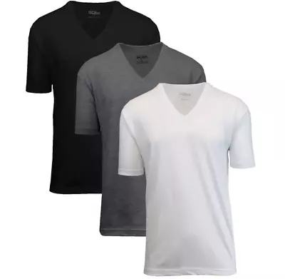 Men's TAGLESS 100% Egyptian Cotton Soft V-Neck T-Shirt ( 3-Pack ) S-2X BRAND NEW • $15.95