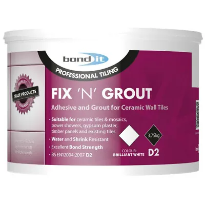 £10.77 • Buy Bond It 3kg Fix N Grout Tile Adhesive Internal Use Ideal For Showers And Wet