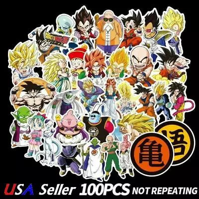 $9.85 • Buy 100Pc Anime Dragon Ball Z Super Saiyan Goku Vegeta Piccolo Pan Bulma Sticker DBZ