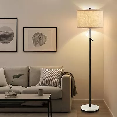 GyroVu Marble Floor Lamp Adjustable Height Standing Lamp With Black  • $78.52