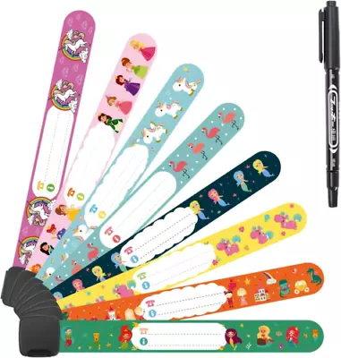 Vicloon Safety Wristband Bracelets 8 Pcs Child Kids ID Mermaid And Unicorn  • £10.90