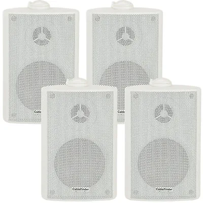 4x 4 70W White Outdoor Rated Garden Wall Speakers Wall Mounted HiFi 8Ohm & 100V • £182.49