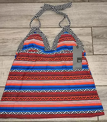 Mossimo Women's Small Multicoclor Striped Tankini Swim Top NWT • $7.99