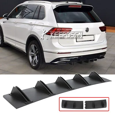 For VW Tiguan R-Line Matte Black Rear Bumper Diffuser Splitter Spoiler 10 Fin • $29.99