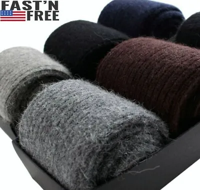 100%Merino Wool 3 Pack Men Dress Socks Warm Thick Thermal Classic Crew Boot 8-12 • $16.79