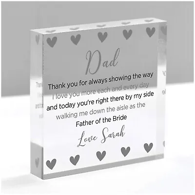 Father Of The Bride Personalised Thank You Gifts For Dad From Bride Daughter • £8.99